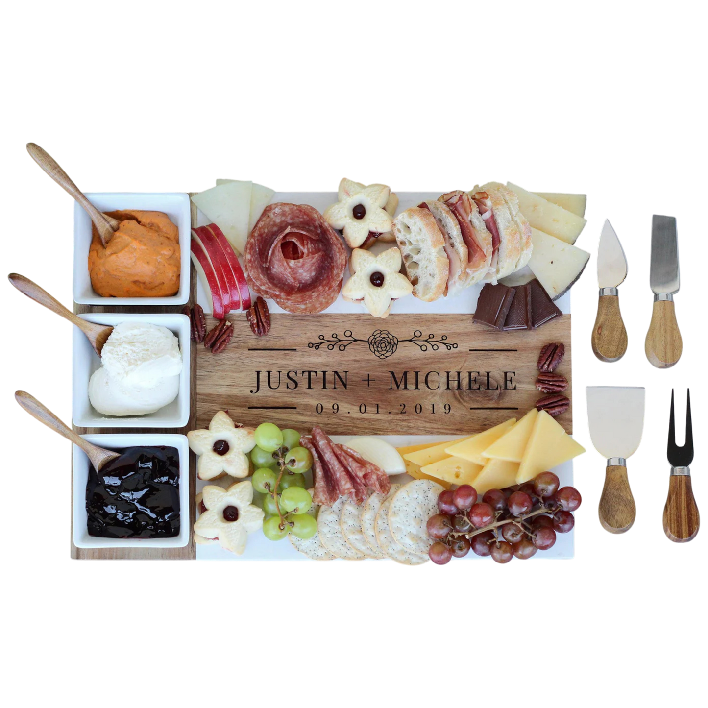 Marble & Acacia Charcuterie Board